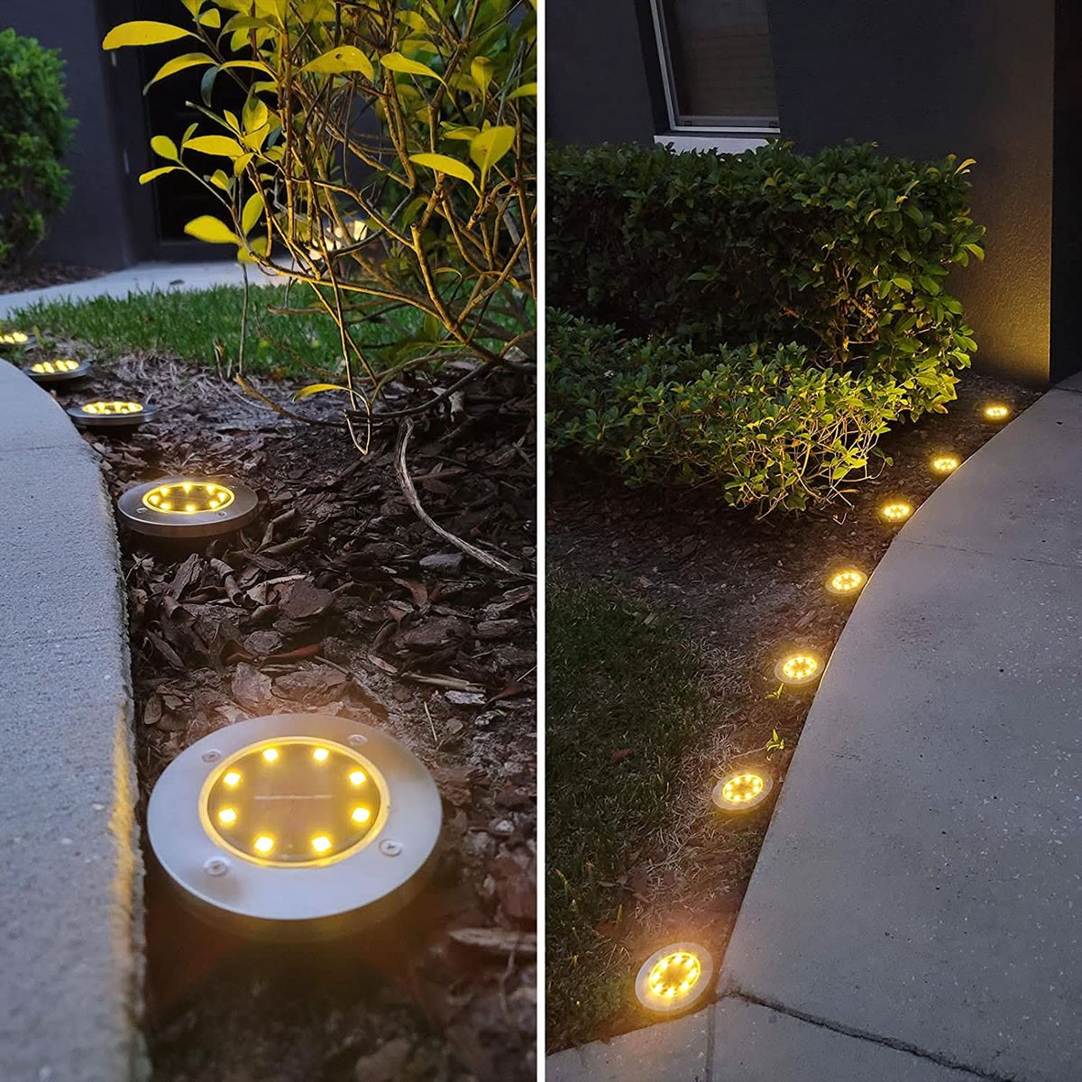 Dekoratívna solárna lampa na vonkajšie chodníky (x4) 
