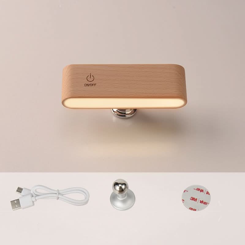 Schreibtischlampe aus massivem Holz mit magnetischer Ladung 