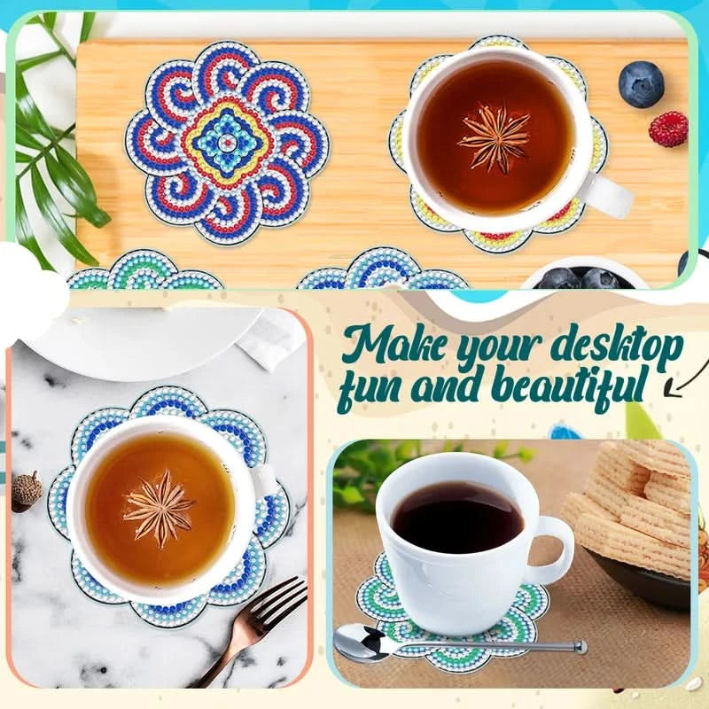 Set de suporturi pentru pahare DIY cu strasuri 