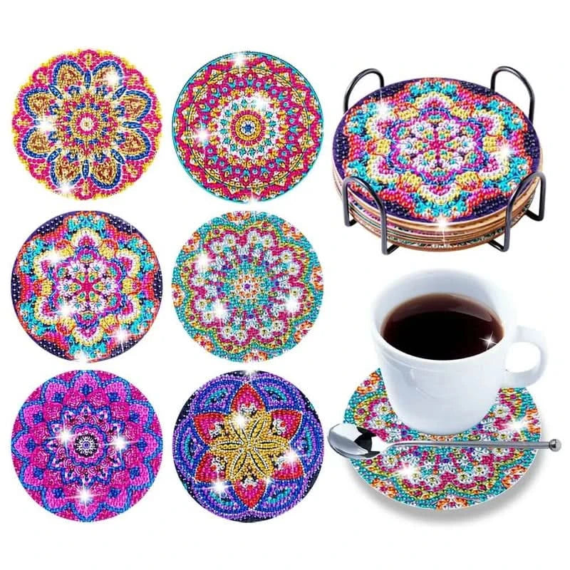 Set de suporturi pentru pahare DIY cu strasuri 