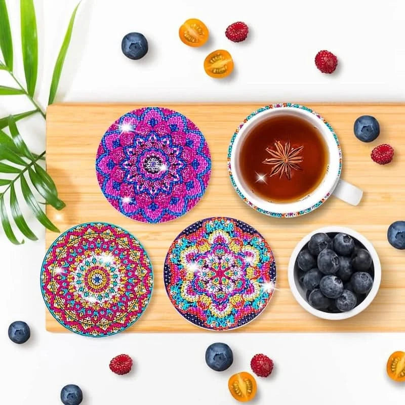 Set de suporturi pentru pahare DIY cu strasuri 