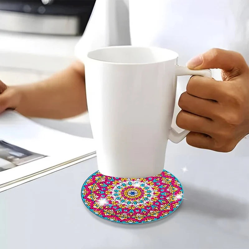 Set de suporturi pentru pahare DIY cu strasuri 