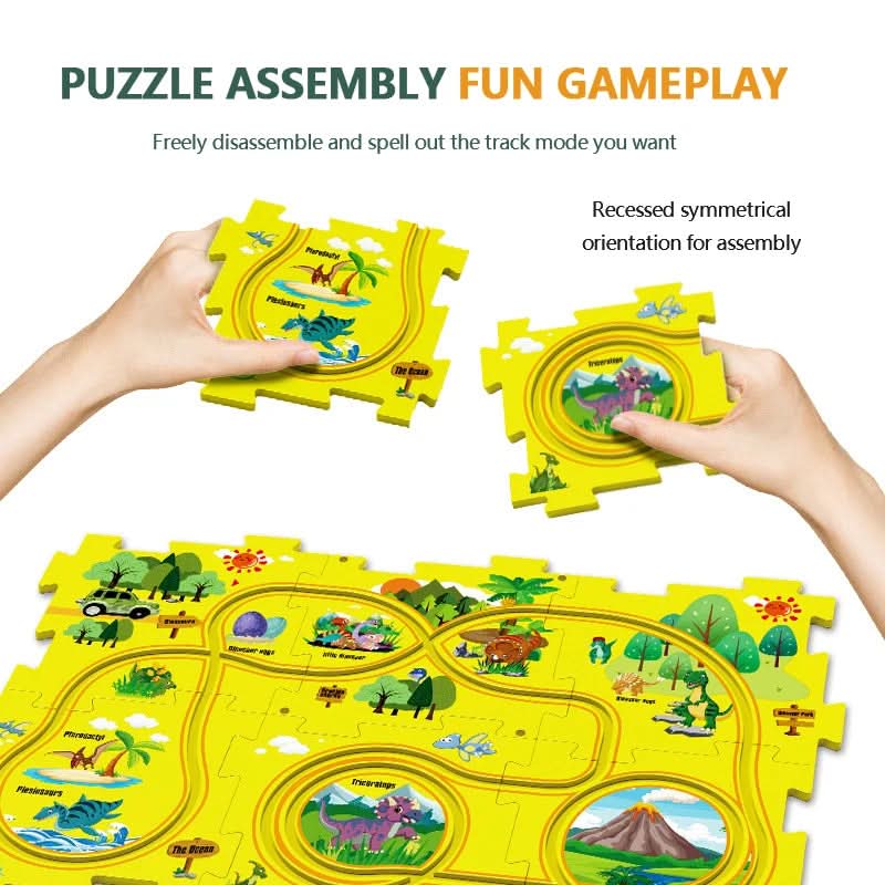 Vzdelávací obvodový puzzle s elektrickými vozidlami 