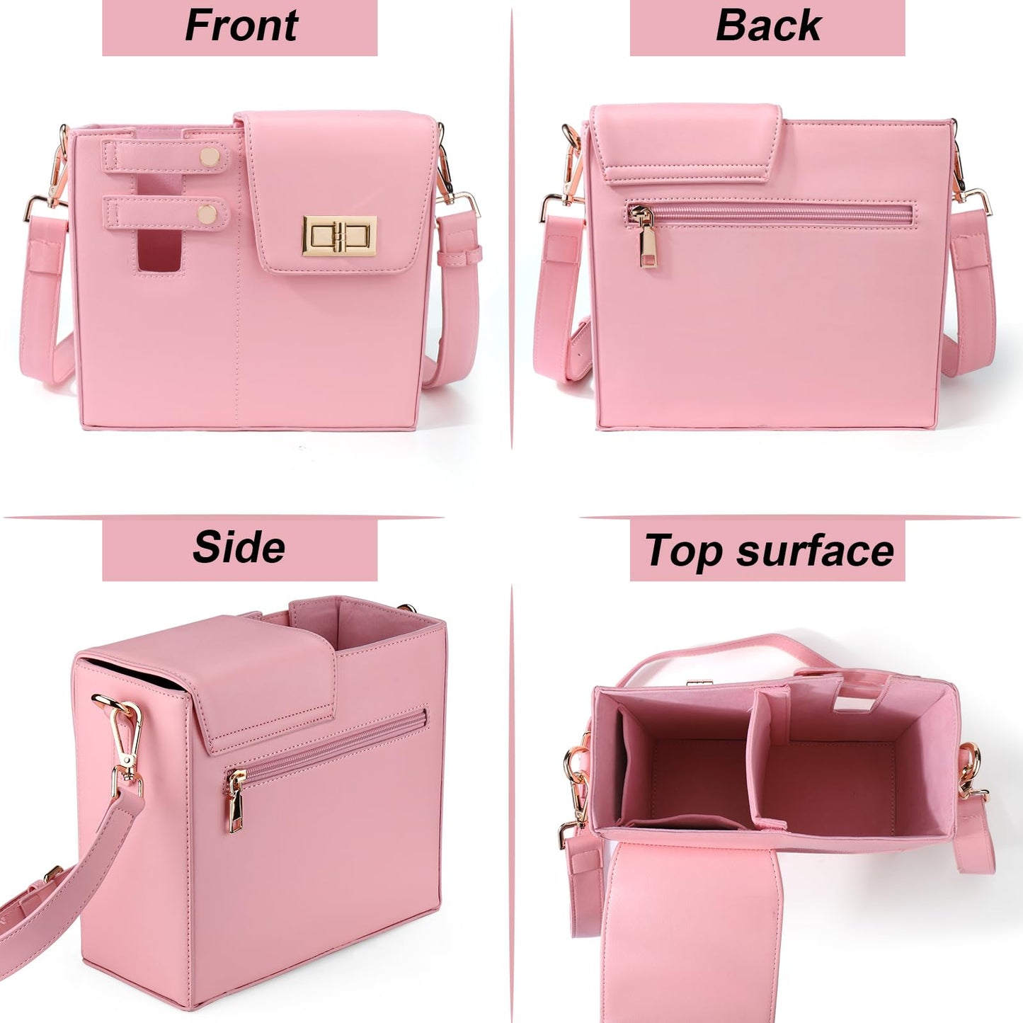 Sac chic avec porte-gobelet intégré pour femmes actives