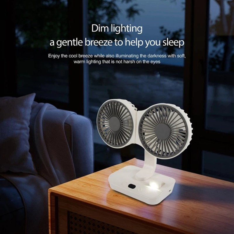 Rechargeable and Adjustable Double-Head Fan 