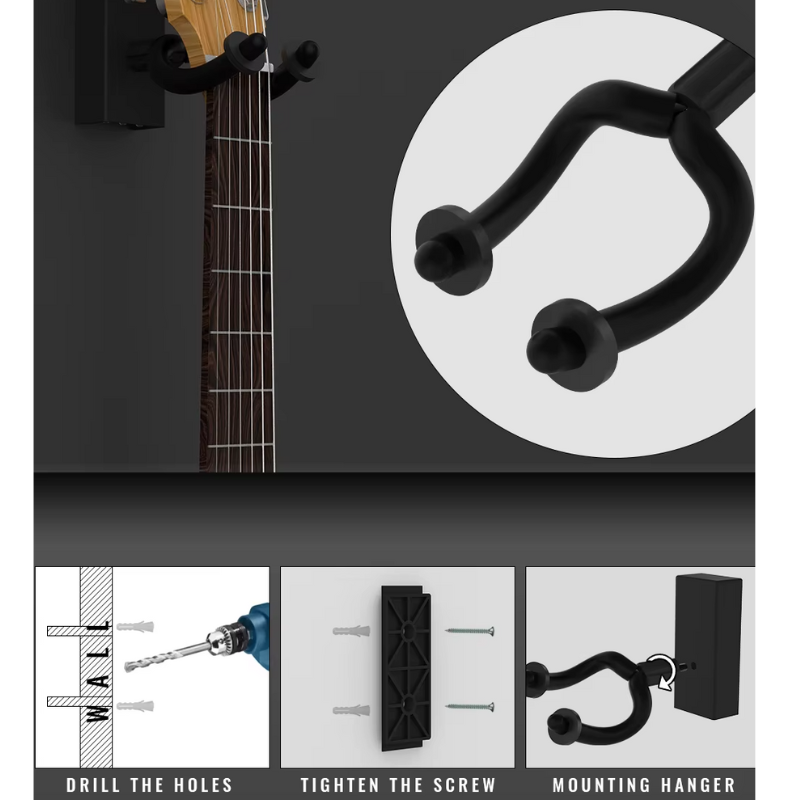 Ścienny uchwyt LED na gitarę – Oświetl swój instrument 