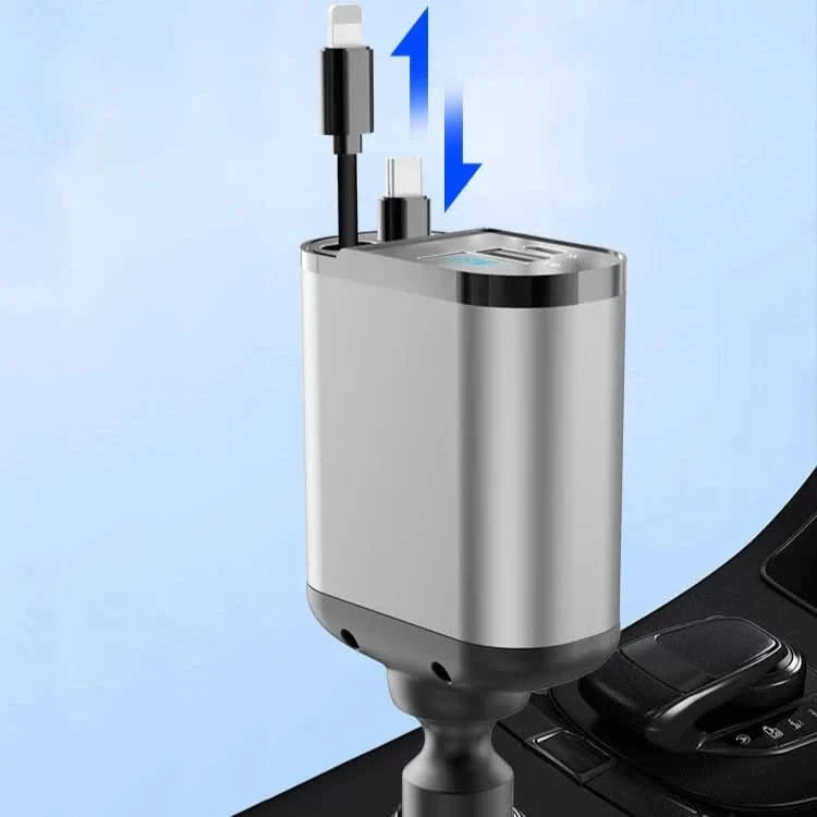 Hurtig biloplader med dobbelt USB-port intelligent 4-i-1 