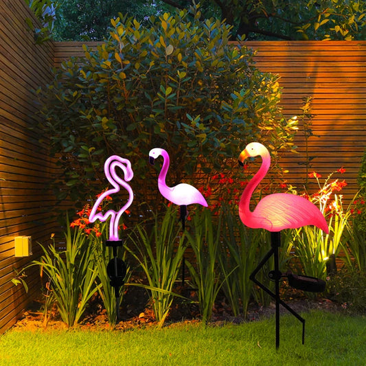 Flamingo Roz solar luminos – Grădină magică noaptea 