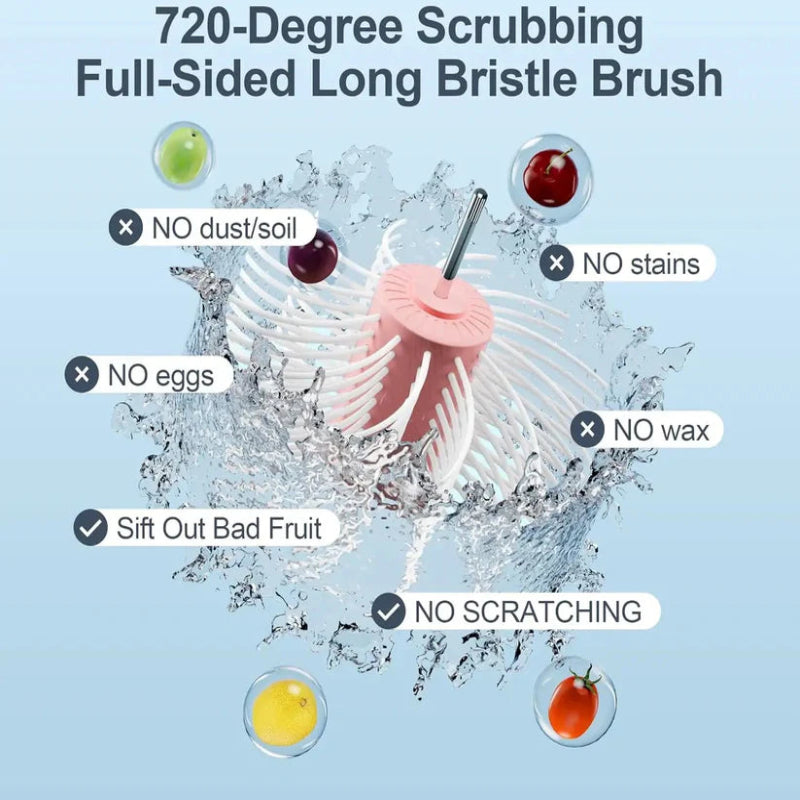 Perfect cleaning of fruits without effort or peeling 