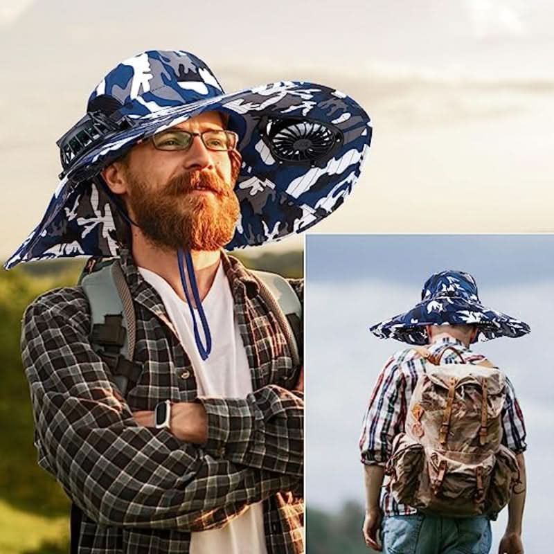 Klobúk so zabudovaným solárnym ventilátorom 